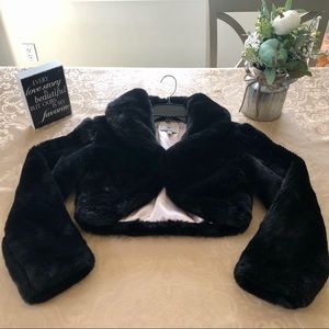 Rampage Black Faux Fur Coat Medium